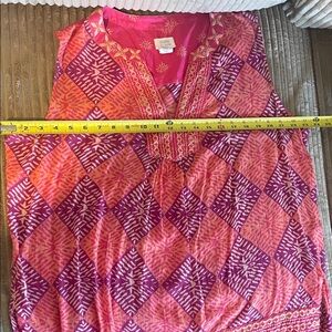 Sigrid Olsen Geometric Pink and Purple Top